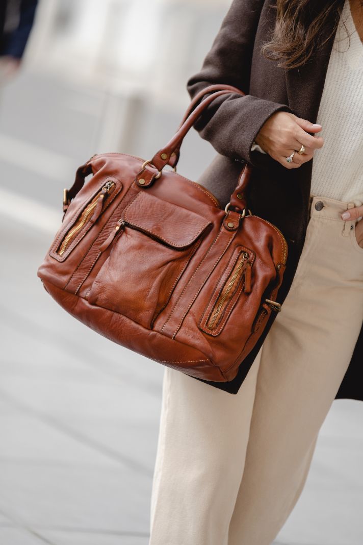 Women's “Mia Tomazzi” Genuine Leather Ragusa Tote/shouder Bag